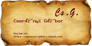 Cserényi Gábor névjegykártya